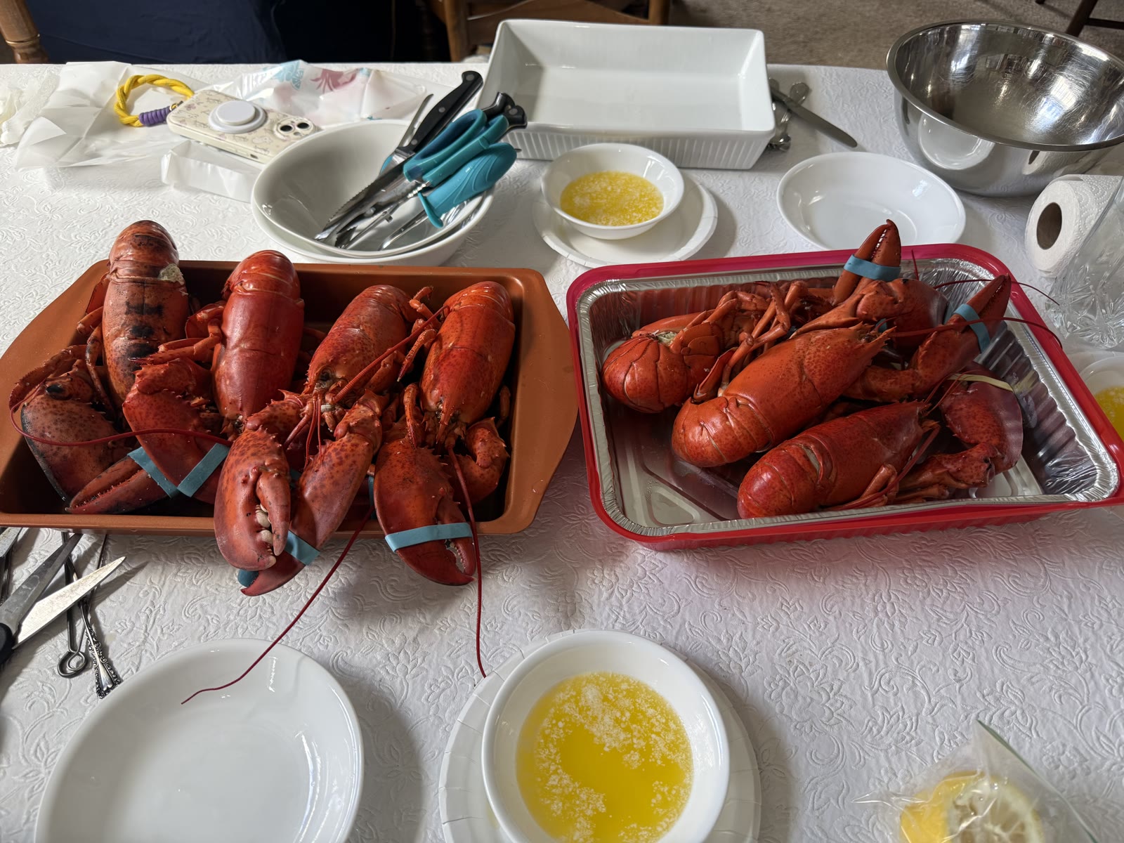 Seven lobsters